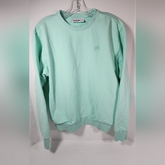 Women's FILA Crew Neck Dual Pocket Sweatshirt Size Large Seafoam Green - Picture 1 of 13